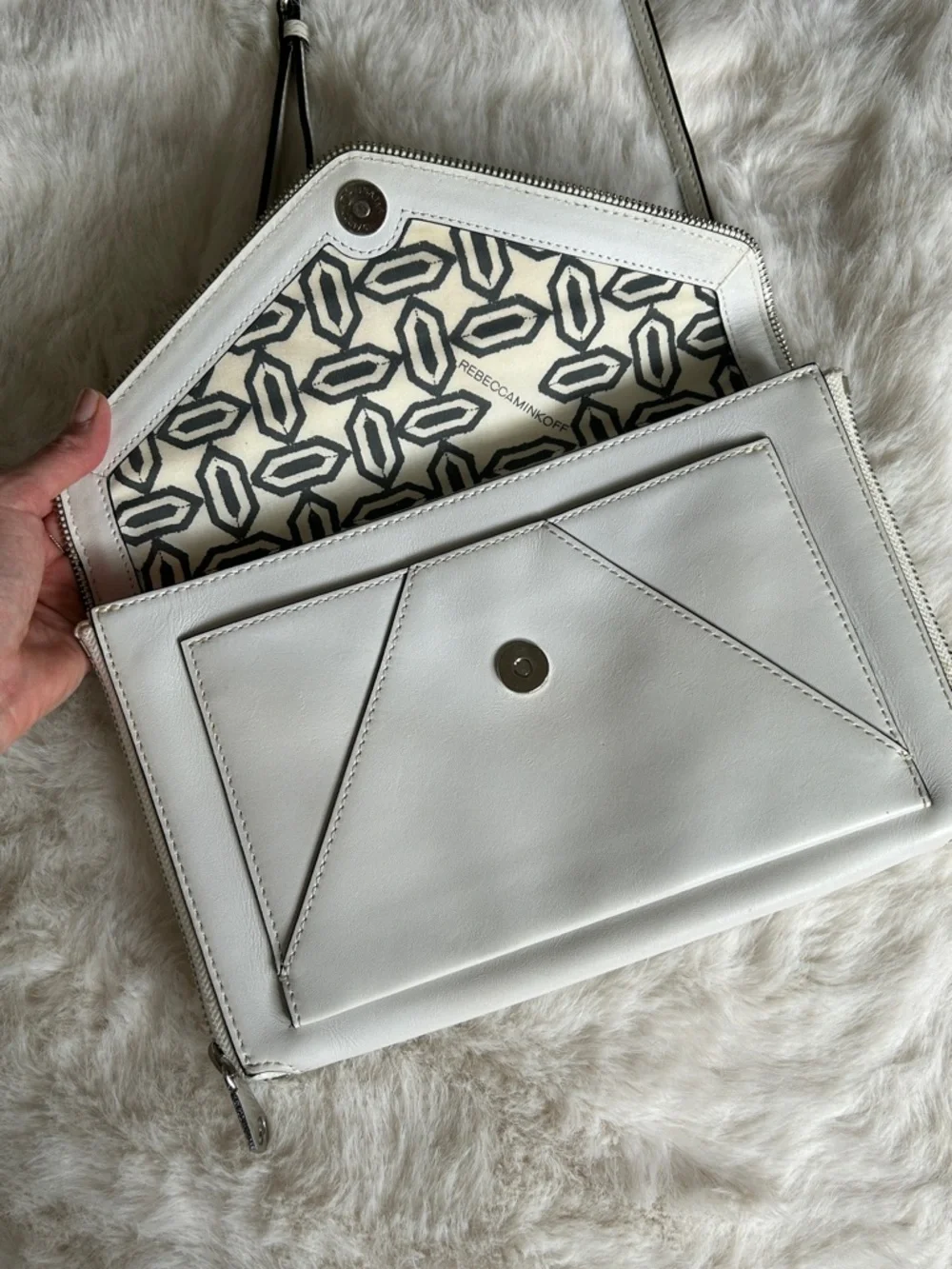 White Rebecca Minkoff Convertible Envelope Bag